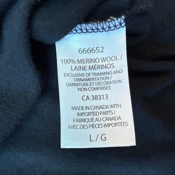 Cloudveil Merino Wool Baselayer Shirt Mens Large Outdoor Top Long Sleeve Black - Picture 5 of 5